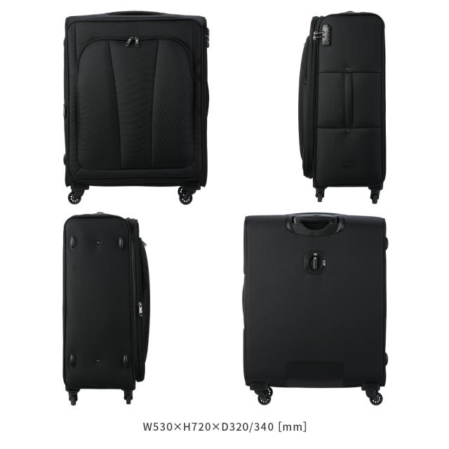 商品レビューで+5%｜エース アルザス TR スーツケース ソフトキャリーケース Lサイズ LL XL 93L/101L 大型 大容量 拡張機能付き ストッパー付き ACE 6842300 キャリーケース キャリーバッグ 商品レビューで+5%｜エース アルザス TR スーツケース ソフトキャリー