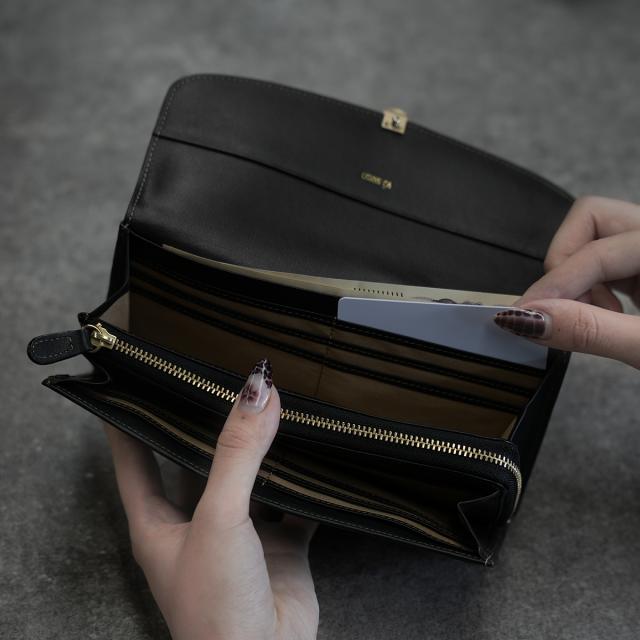 商品レビューで+5%｜コムサ 長財布 レディース ブランド レザー 本革 大容量 大きめ 薄型 薄い財布 かぶせタイプ ロングウォレット レジェ COMME CA 74810_11
