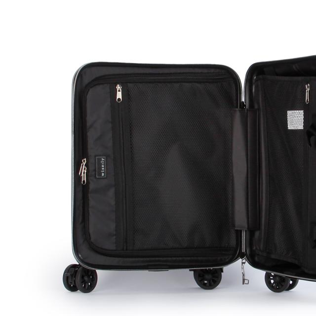 商品レビューで+5%｜ワイズリー スーツケース 機内持ち込み Sサイズ SS 27L 軽量 小型 小さめ コインロッカー 4輪 双輪 キャスターストッパー キャリーケース キャリーバッグ スパーク2 wise:ly SPARK2 338-2500_8
