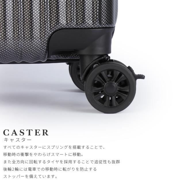 商品レビューで+5%｜ワイズリー スーツケース 機内持ち込み Sサイズ SS 27L 軽量 小型 小さめ コインロッカー 4輪 双輪 キャスターストッパー キャリーケース キャリーバッグ スパーク2 wise:ly SPARK2 338-2500_5