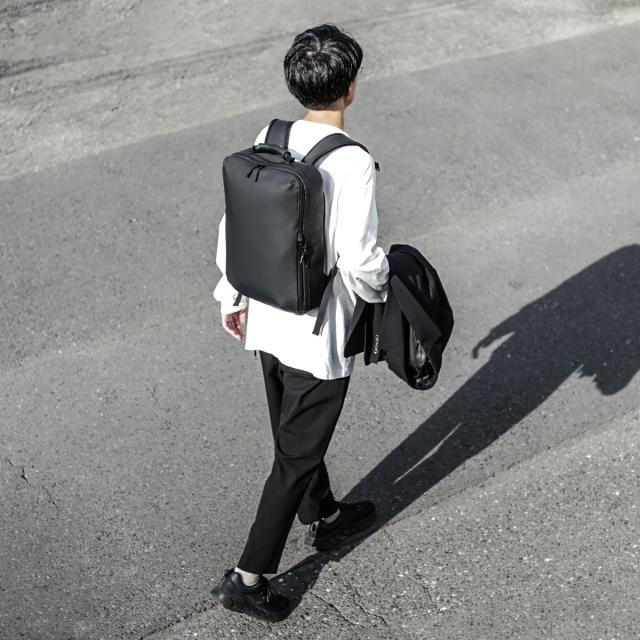 商品レビューで+5%｜マンセル リュック メンズ 防水 薄型 薄マチ