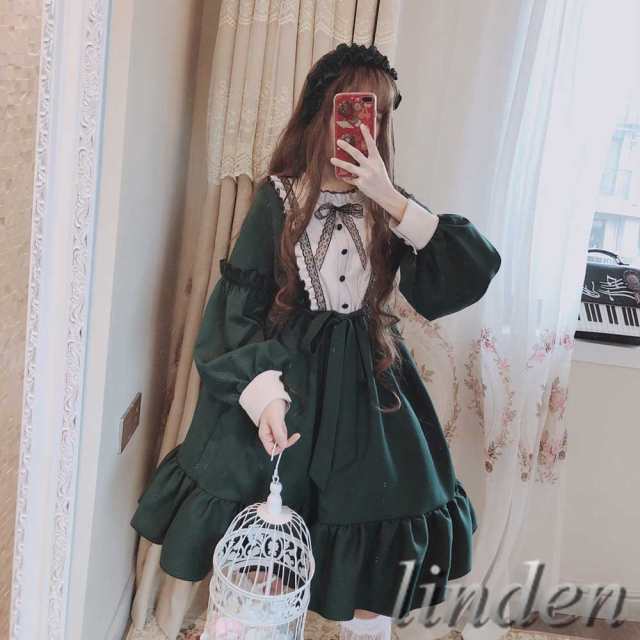 Linden 即納 Lolita ロリータ ファッション ワンピース ロリータ服 ゴスロリ レース メイド服 お姫様 復古 秋冬 可愛い 萌え 撮影写真の通販はau Pay マーケット Linden コレクション