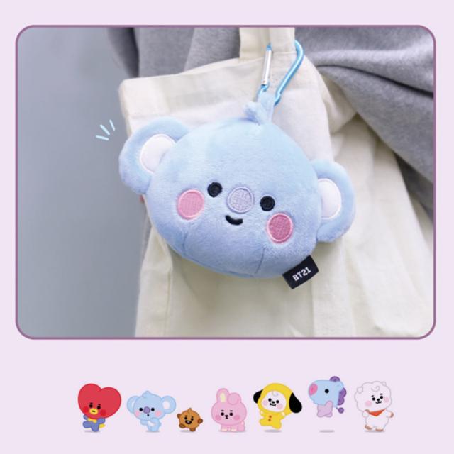 BT21 コインケース 小銭入れ ふわふわ カラビナ キーホルダー