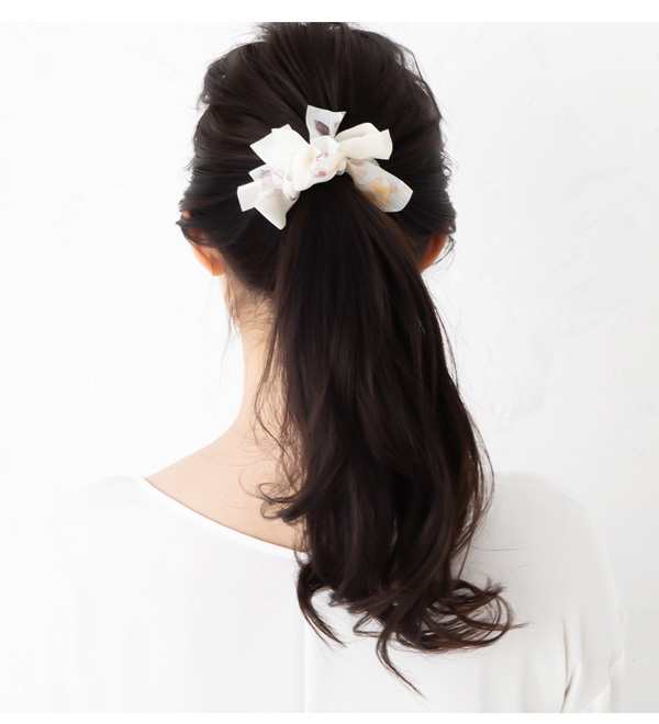 ヘアゴム 大人っぽい ヘアアクセサリー ヘアポニー シフォン ...