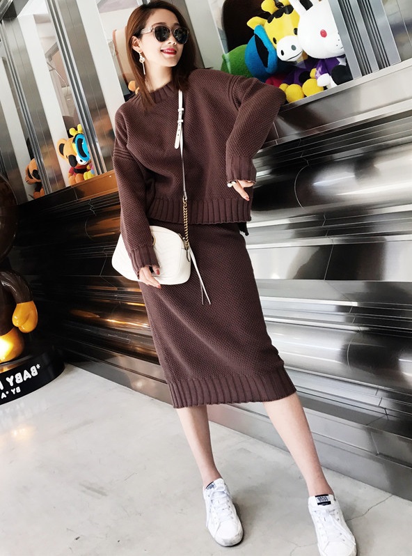大人カジュアル ゆるニット スカート セットアップ ラウンドネック 大人可愛い ゆったり 秋 冬 ファッション 人気 コーデ 18の通販はau Pay マーケット Happinessshop Au Pay マーケット店