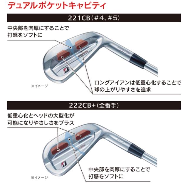 ブリヂストン 221CB 222CB+　6本 アイアンセット　（5〜9，PW）　スチールシャフト　ゴルフクラブ　_3