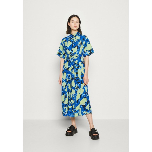 モンキ レディース ワンピース トップス Shirt dress blue bright blue