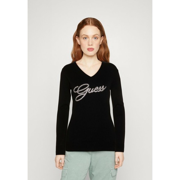 ゲス レディース パーカー・スウェットシャツ アウター LAURE LOGO - Jumper - jet black jet  black/black｜au PAY マーケット