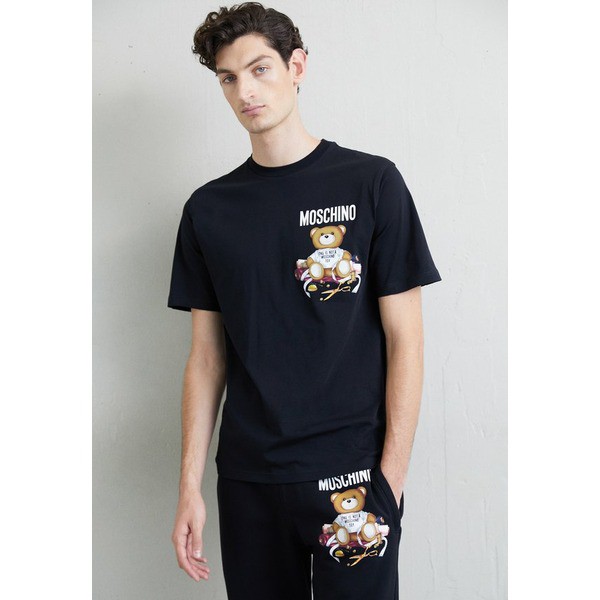 モスキーノ メンズ Tシャツ トップス Print T-shirt fantasy black