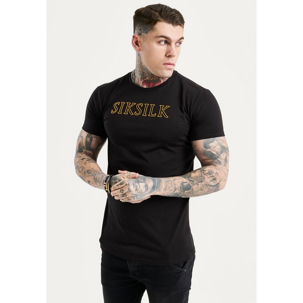 シックシルク メンズ Tシャツ トップス Logo Print T Shirt Black Gold Coloured Black Gold Colouredの通販はau Pay マーケット Asty