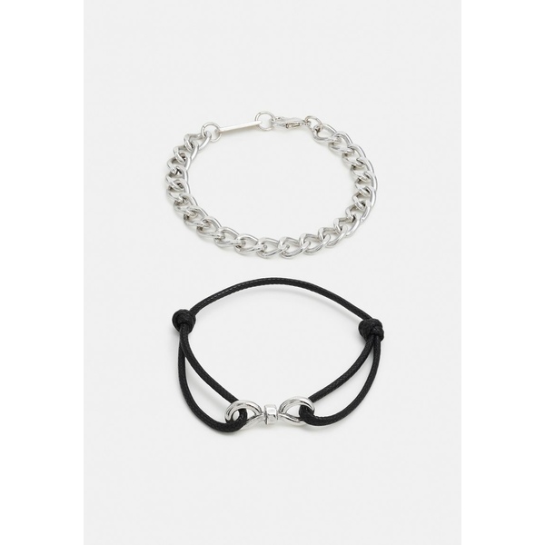 アイコンブランド メンズ ブレスレット バングル アンクレット アクセサリー Reunion Cord And Chain Combo 2 Pack Bracelet Blackの通販はau Pay マーケット Asty