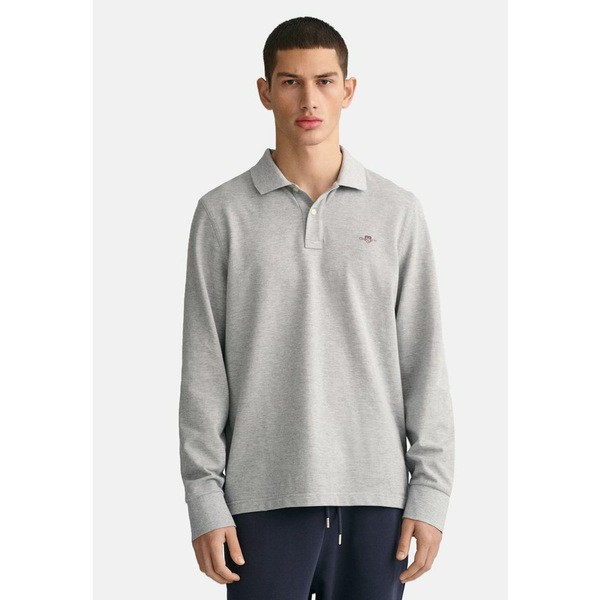 ガント メンズ Tシャツ トップス SHIELD RUGGER - Polo shirt - grey melange grey melange/mottled light greyの通販は