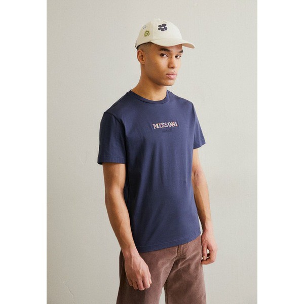 ミッソーニ メンズ Tシャツ トップス SHORT SLEEVE Print T-shirt navy