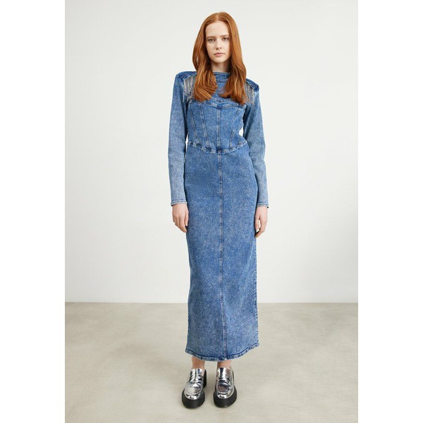 ゲタス レディース ワンピース トップス FRILLY LONG DRESS Denim