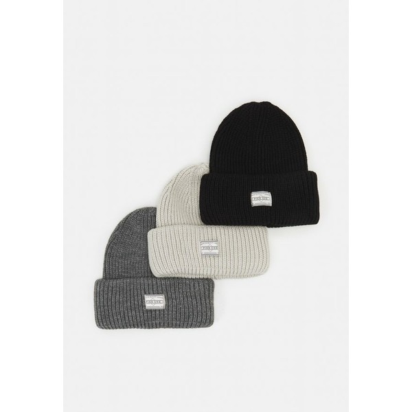 ピア ワン レディース 帽子 アクセサリー UNISEX 3 PACK - Beanie - black/dark grey/off-white black/dark grey/off-white/blackの通販は
