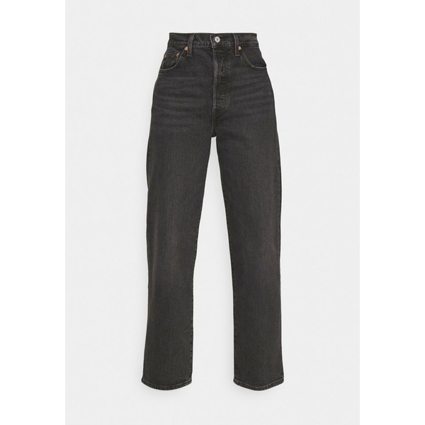 black denim straight leg jeans