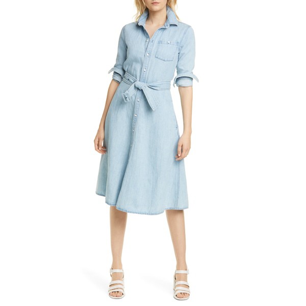 ラルフローレン レディース ワンピース トップス Pinto Long Sleeve Chambray Shirtdress Blueの通販はau Pay マーケット Asty