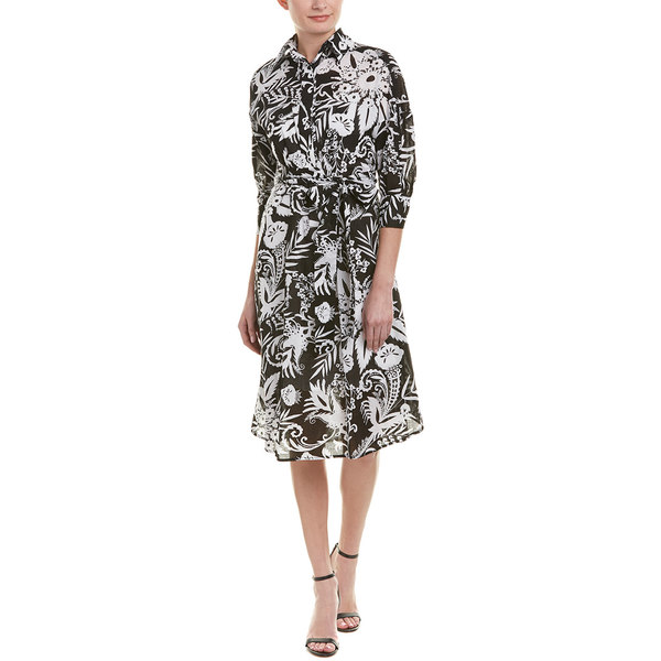 エヴァフランコ レディース ワンピース トップス Eva Franco Shirtdress Ivory And Black Floralの通販はau Pay マーケット Asty