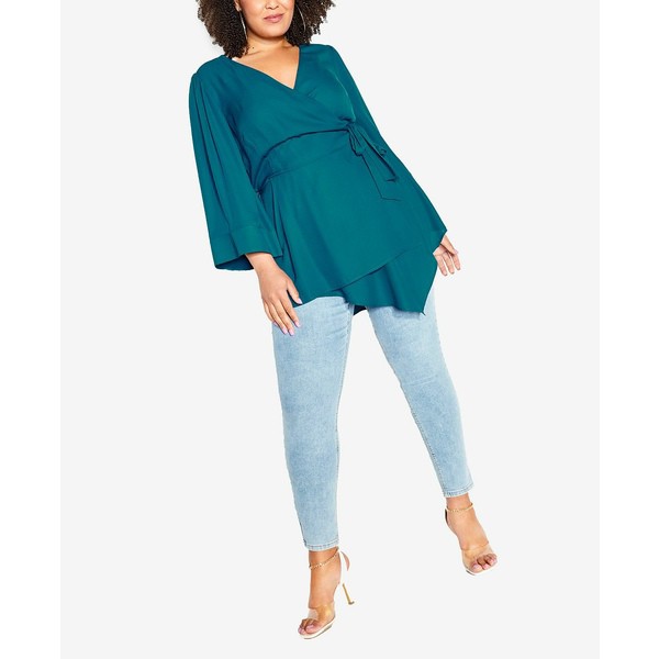 シティーシック レディース カットソー トップス Trendy Plus Size Shibara Vibes Top Teal｜au PAY  マーケット