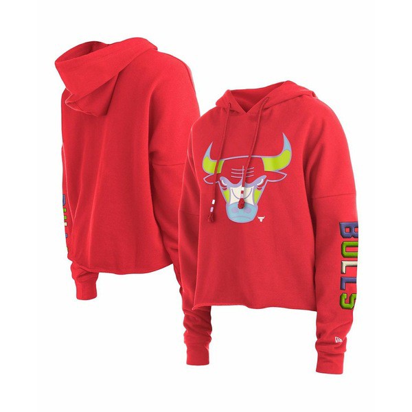 ニューエラ レディース パーカー・スウェットシャツ アウター Women's Red Chicago Bulls Color Pack Cropped  Top Pullover Hoodie Red｜au PAY マーケット