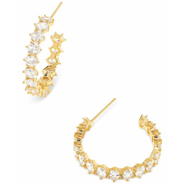 ケンドラスコット レディース ピアス＆イヤリング アクセサリー Small Cubic Zirconia Hoop Earrings, 1