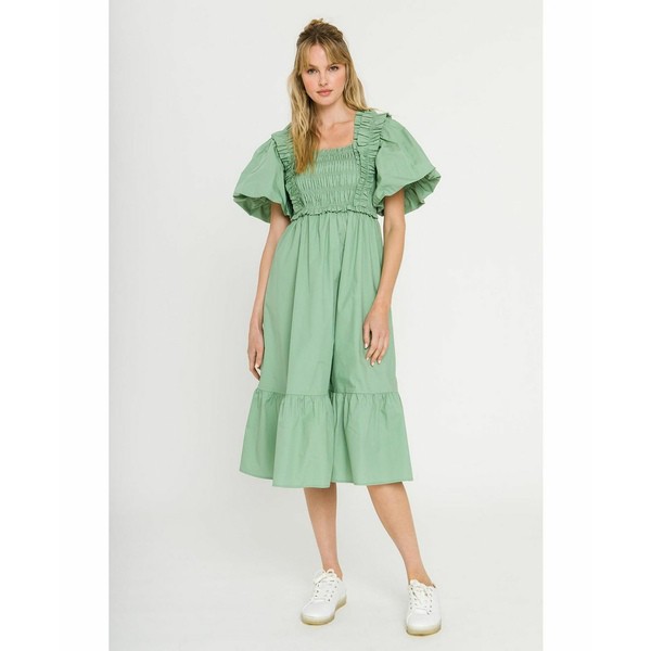 イングリッシュファクトリー レディース ワンピース トップス Women's Puff-Sleeved Midi Dress Green｜au PAY  マーケット