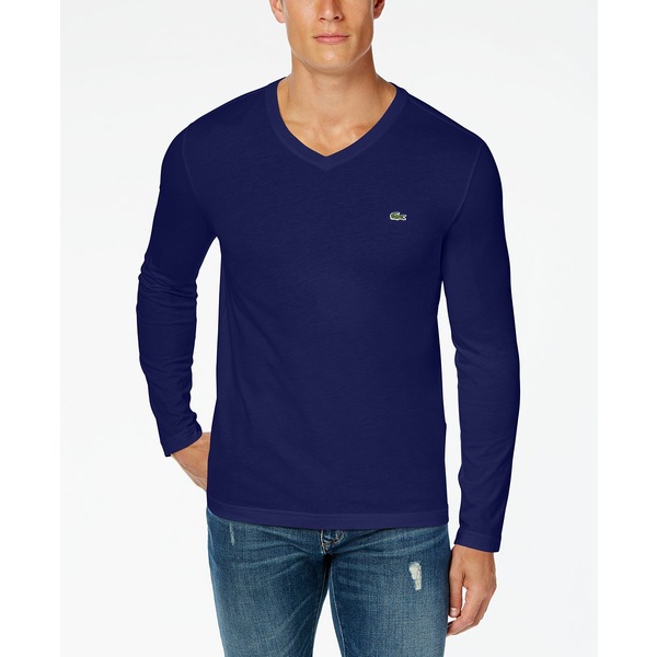 Lacoste long sleeve v neck t shirt Clearance