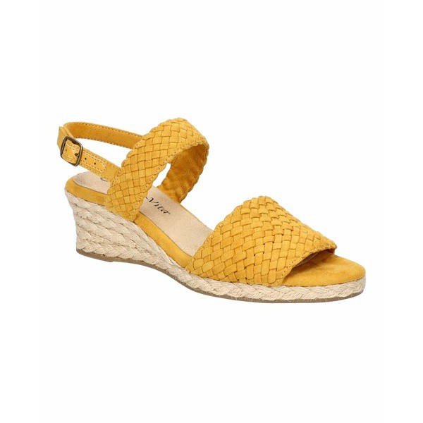 ベラヴィータ レディース サンダル シューズ Women's Mariella Espadrille Wedge Sandals Mustard  Suede｜au PAY マーケット