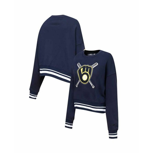 プロスタンダード レディース パーカー・スウェットシャツ アウター Women's Navy Milwaukee Brewers Mash Up  Pullover Sweatshirt Navy｜au PAY マーケット