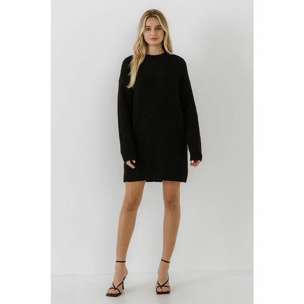 イングリッシュファクトリー レディース ワンピース トップス Women's Long-Sleeved Sweater Dress Black｜au  PAY マーケット