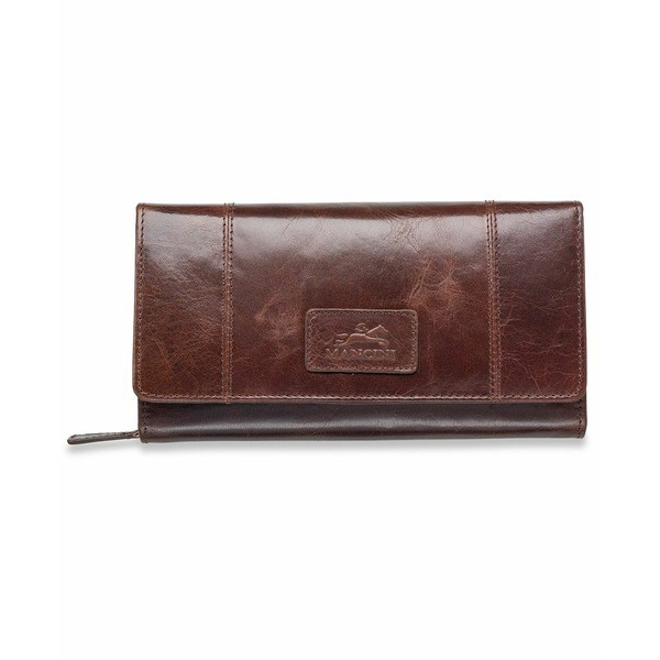 マンシーニ レディース 財布 アクセサリー Casablanca Collection RFID Secure Ladies Clutch  Wallet Brown｜au PAY マーケット