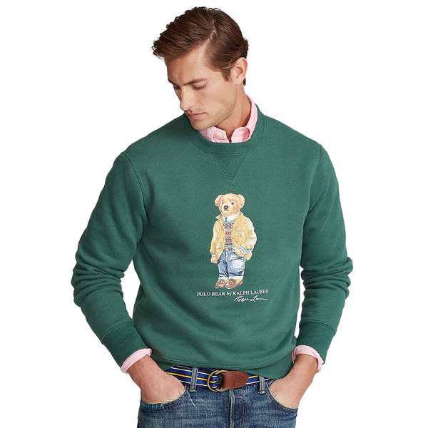 men's polo bear fleece hoodie