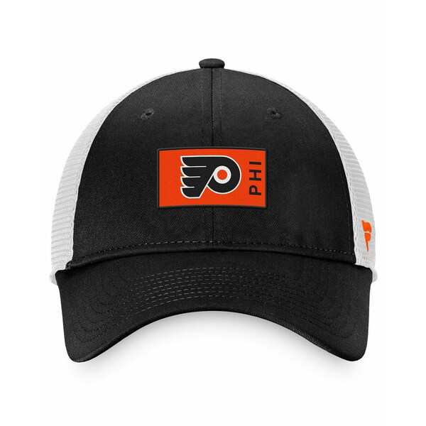 ファナティクス メンズ 帽子 アクセサリー Men's Branded Black, White Philadelphia Flyers  Authentic Pro Rink Trucker Snapback Hat B｜au PAY マーケット