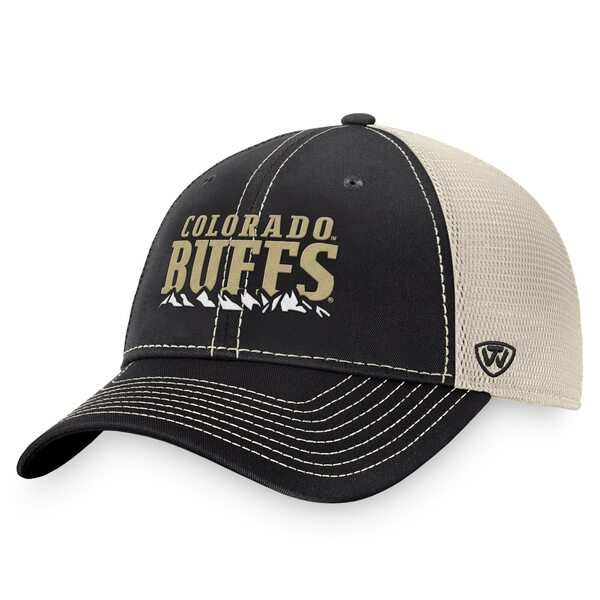 トップ・オブ・ザ・ワールド メンズ 帽子 アクセサリー Colorado Buffaloes Top of the World Boulder Trucker Adjustable Hat Black/Natの通販は
