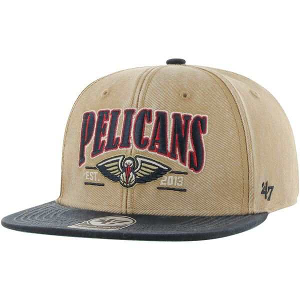 フォーティーセブン メンズ 帽子 アクセサリー New Orleans Pelicans '47 Chilmark Captain Snapback Khaki/Navyの通販は