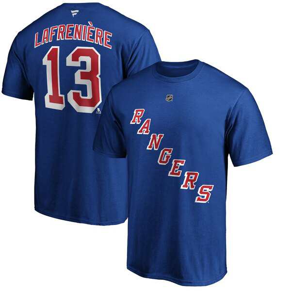 ファナティクス メンズ Tシャツ トップス Alexis Lafrenire New York Rangers Fanatics Branded  Authentic Stack Name & Number TShirt B｜au PAY マーケット