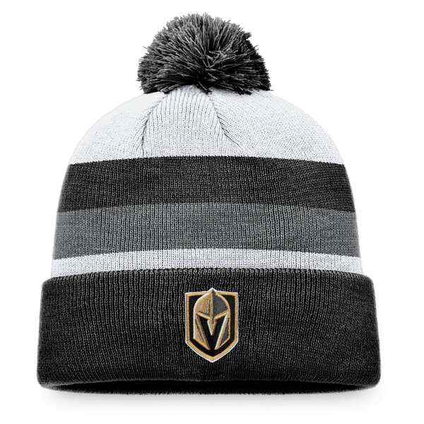 ファナティクス メンズ 帽子 アクセサリー Vegas Golden Knights Fanatics Branded Fundamental Cuffed Knit Hat with Pom Black/Charcoaの通販は