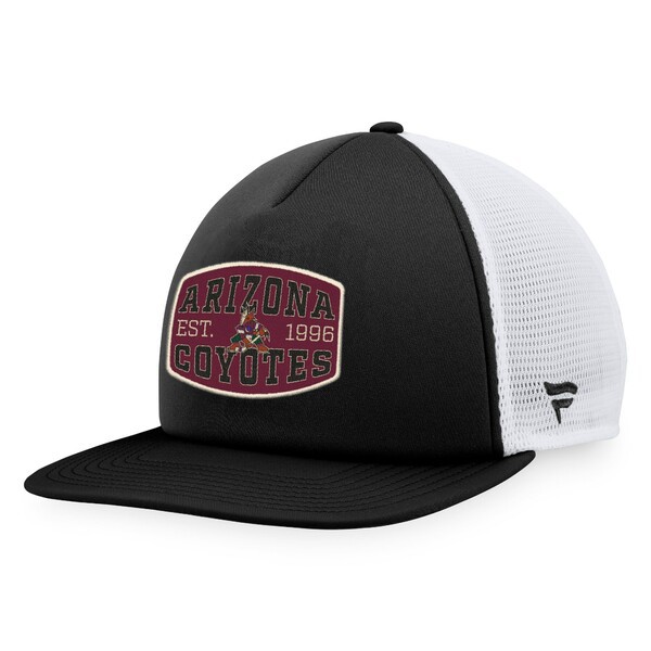 ファナティクス メンズ 帽子 アクセサリー Arizona Coyotes Fanatics Branded Foam Front Patch Trucker Snapback Hat Black/Whiteの通販は