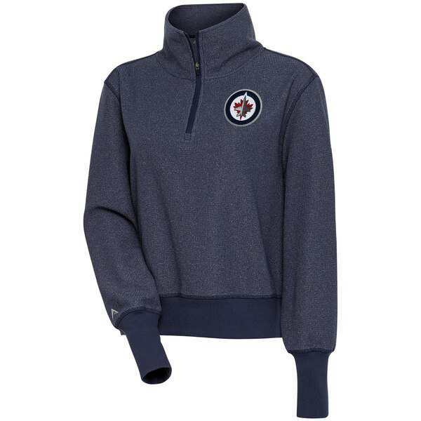 アンティグア レディース パーカー・スウェットシャツ アウター Winnipeg Jets Antigua Women's Upgrade HalfZip Pullover Top Heather Nの通販は