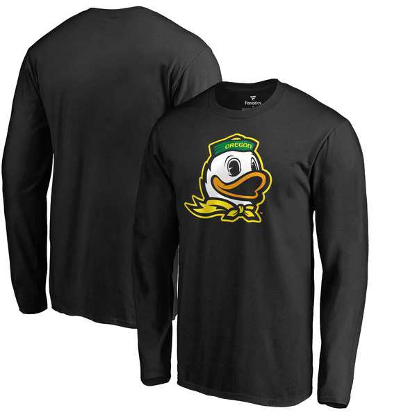 ファナティクス メンズ Tシャツ トップス Oregon Ducks Fanatics Branded Primary Logo Long Sleeve TShirt Blackの通販は 10,715円