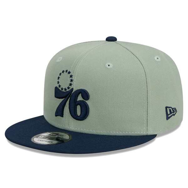 ニューエラ メンズ 帽子 アクセサリー Philadelphia 76ers New Era TwoTone Color Pack 9FIFTY Snapback Hat Sage/Navyの通販は