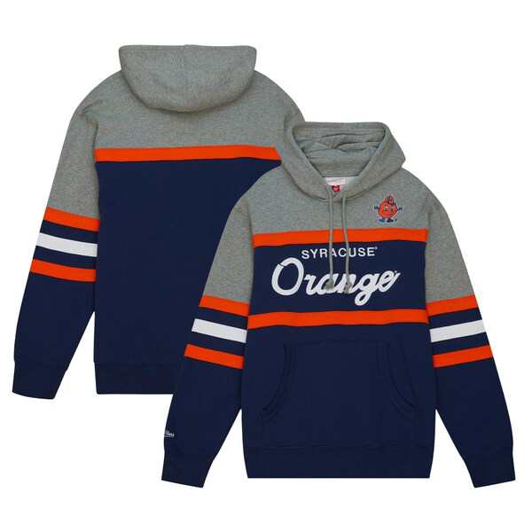 ミッチェル&ネス メンズ パーカー・スウェットシャツ アウター Syracuse Orange Mitchell & Ness Head Coach Pullover Hoodie Navyの通販は