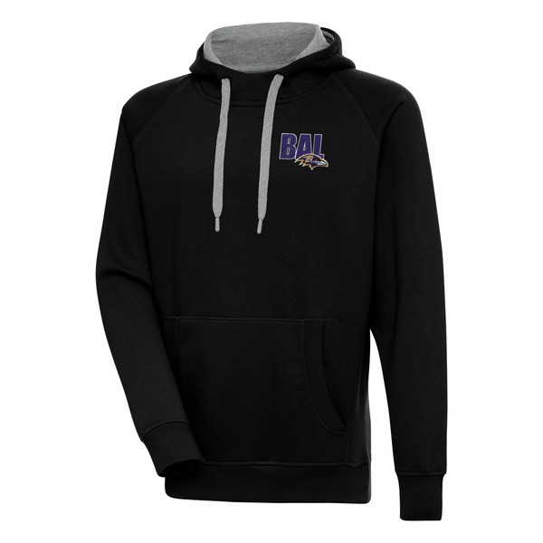 アンティグア メンズ パーカー・スウェットシャツ アウター Baltimore Ravens Antigua Victory Pullover Hoodie Blackの通販は