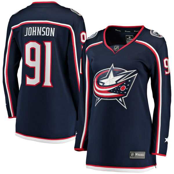 ファナティクス レディース Tシャツ トップス Kent Johnson Columbus Blue Jackets Fanatics Branded Women's Home Breakaway Player Jerの通販は