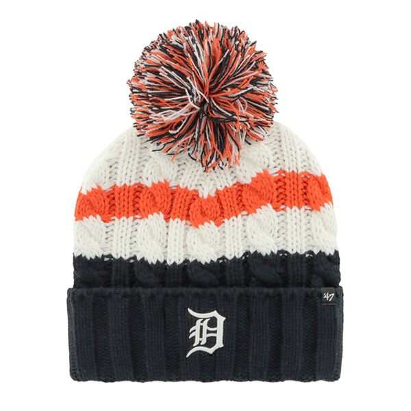 フォーティーセブン レディース 帽子 アクセサリー Detroit Tigers '47 Women's Ashfield Cuffed Knit Hat with Pom White/Blackの通販は