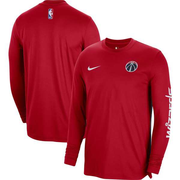 ナイキ メンズ Tシャツ トップス Washington Wizards Nike Unisex 2023/24Authentic Pregame Long Sleeve Shooting Shirt Redの通販は