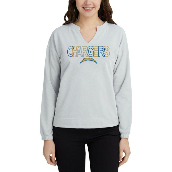 コンセプトスポーツ レディース Tシャツ トップス Los Angeles Chargers Concepts Sport Women's Sunray Notch Neck Long Sleeve TShirt の通販は