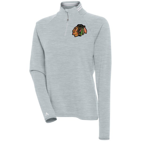 アンティグア レディース パーカー・スウェットシャツ アウター Chicago Blackhawks Antigua Women's Milo QuarterZip Pullover Top Heatの通販は 17,136円