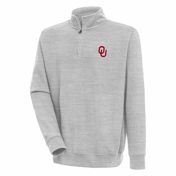 アンティグア メンズ パーカー・スウェットシャツ アウター Oklahoma Sooners Antigua Victory QuarterZip Pullover Top Heather Grayの通販は