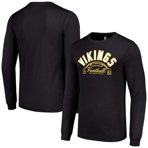 スターター メンズ Tシャツ トップス Minnesota Vikings Starter Half Ball Team Long Sleeve TShirt Blackの通販は